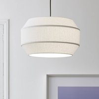 MARKET SET pendellampa Cosiness, Ø 46 cm, vit, tyg