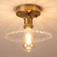 Loftlampe Trish, messing/klar, glas, Ø 22 cm, E27