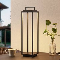 Lucande LED outdoor light Elaja, black, rechargeable battery, USB, dimmable