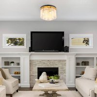 Globo Taklampa Gorley, guldfärgad/opal, Ø 32 cm, metall/glas