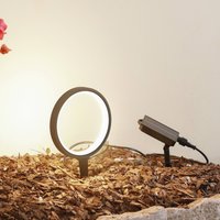 Lampe sur piquet LED Lindby Syrene, 18 cm, noir, aluminium