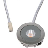 Hera Spot LED encastrable pour meubles AR 35, 3 000 K Ø 4 cm acier inoxydable