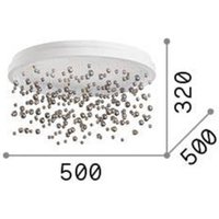 Ideallux Ideal Lux taklampa Armony vit metallglas, Ø 50 cm