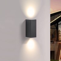 Prios kinkiet zewnętrzny Tetje, czarny, kątowy, 16 cm