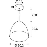 SLV hänglampa Para Cone, Ø 20 cm, svart/guldfärgad