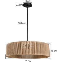 MODELSA Hänglampa Roya Cylinder, Ø 55 cm, beige, papper
