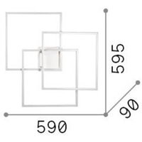 Ideallux Ideal Lux applique murale LED Frame noir à 3 lampes 59 x 59,5 cm