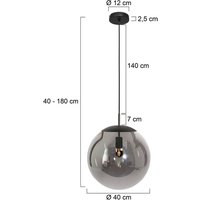 Steinhauer Hänglampa Bollique, svart, Ø 40 cm, glas, 1 lampa, kula