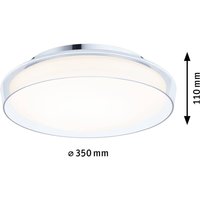 Paulmann Luena LED-taklampa, IP44, krom, Ø 35 cm