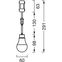 OSRAM LED-armatur A75 10W 840 1055 lm anslutningsbox, 3-pack