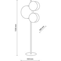 TK Lighting Lampe sur pied Pulse, abat-jour en jute, brun naturel/blanc, 3 lampes