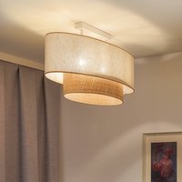 Euluna ceiling light Boho Cotton, beige, natural raffia, 80 cm