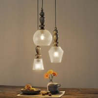 Viokef Three-bulb Talisa glass pendant lamp