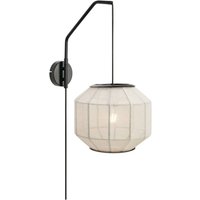 Wandlampe Asuka, Ø 27 cm, beigefarben/schwarz, Stoff/Metall