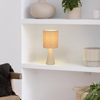 COREP Sally table lamp, ivory/beige, height 33 cm, metal and fabric