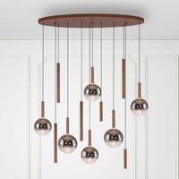 Suspension LED Bowl Paul Neuhaus, Ø 120 cm, marron/gris