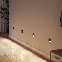Paulmann Tsaro LED recessed wall light with sensor, black plastic