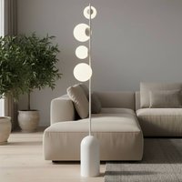 EMIBIG LIGHTING Golvlampa Etno LP4, vit, glas/stål, höjd 140 cm, G9