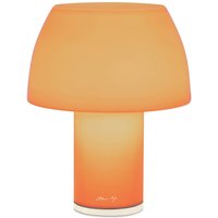 Nemo LED-Akku-Tischleuchte Lorosae, orange, Glas, IP54, USB