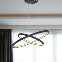 Globo Suspension LED Ralph, 2 lampes, noire