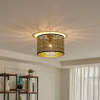 Lindby taklampa Yonah, guldfärgad, metall, Ø 40 cm, E27