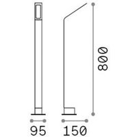 Ideallux Ideal Lux LED-väglampa Agos brun 4.000 K Höjd 80 cm aluminium