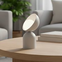 EMIBIG LIGHTING Bordslampa Boto LN1, grå, stål/glas, höjd 31 cm, G9