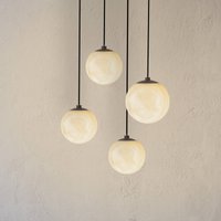 Molto Luce ARE LED pendant light, black, alabaster, Ø 10 cm, CCT, DALI