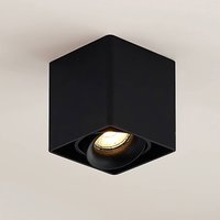 Arcchio Kubika downlight, 9 cm, czarny, 1-punktowa, metalowa