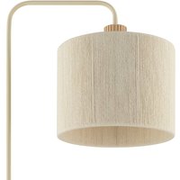 Gulvlampe Arlo, beige, tekstil/træ, højde 160 cm, E27