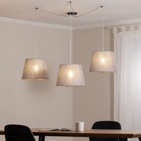 EMIBIG LIGHTING Ascot hanging light, grey, fabric, 3-bulb, decentralised