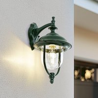 Lindby utomhusvägglampa Clint, grön, nedåtriktad, IP44