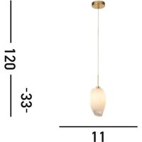 Searchlight Rocky pendant light, 1-bulb, brass-coloured, steel, glass