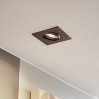 PRIOS recessed light Fibur, matt bronze, 9 cm, GU10, set of 10