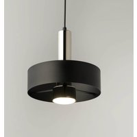 SIGMA Hänglampa Rif Lux, svart/silver, Ø 25 cm, stål