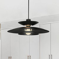 Viokef Nino pendant light, black, Ø 45 cm, metal
