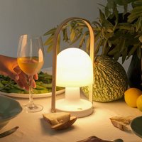 MARSET FollowMe LED-bordslampa, vit ek, höjd 29 cm