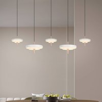 Trio Lighting LED-hänglampa Keaton, ljusgrå, längd 140 cm, CCT, 5 lampor