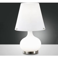 Fabas Luce Ade bordslampa, höjd 33 cm, vit, glas