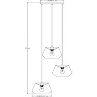 Lucide Jessica hänglampa, 3 lampor, svart, Ø 30 cm, bomull