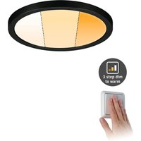 Paulmann Areo Panel dimtowarm rund svart Ø17,5cm