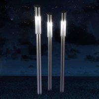 Globo Fania stainless steel ground spike solar light, set of 3