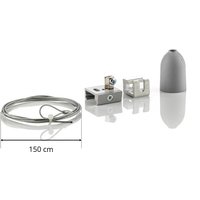 GLOBAL Kit de suspension rail triphasé Noa, 150 cm gris