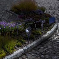 Näve LED solar ground spike light SPOTI, black, set of 3, IP44