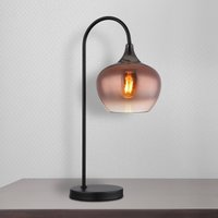 Globo Maxy table lamp, copper/black, glass, 54 cm high, E27
