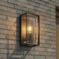 Arcchio utomhusvägglampa Ismera, antracit/klar, IP65, glas