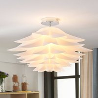 Lindby taklampa Rimon, vit, plast, Ø 50 cm, E27