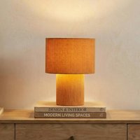 Lindby lampe à poser Jone, marron clair, textile, hauteur 30 cm, E27