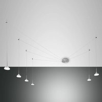 Fabas Luce Isabella suspension LED, à six lampes, alu