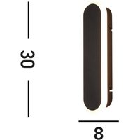 Searchlight Bordo LED-utomhusvägglampa, höjd 30 cm, svart, aluminium